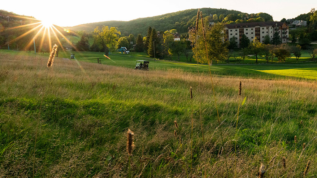 Evening light across the golf course at Holiday Valley